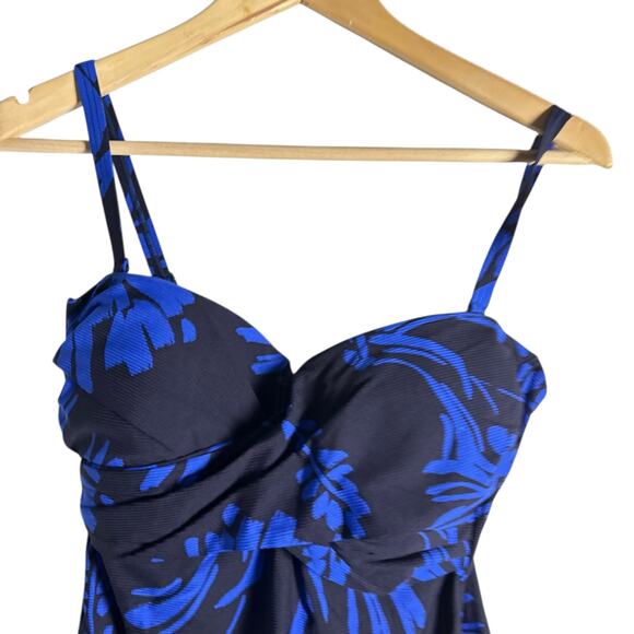 Sea Level Tradewind Twist Front Bandeau One Piece Swimsuit Night Sky Size 8 - Picture 5 of 13